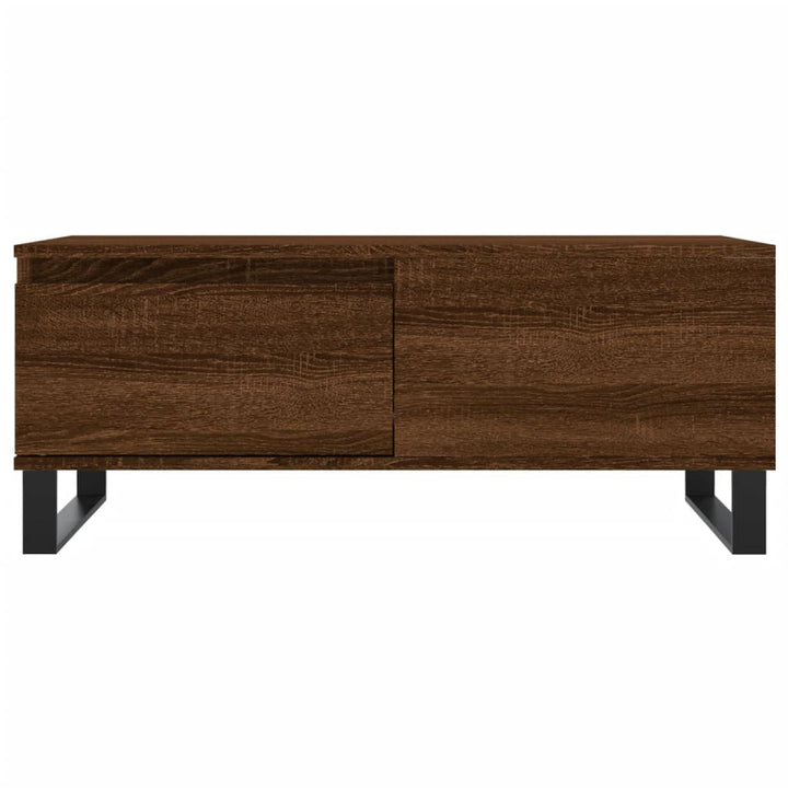 sofabord 90x50x36,5 cm konstrueret træ brun egetræsfarve
