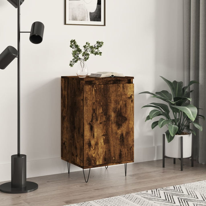 skænk 40x35x70 cm konstrueret træ røget egetræsfarve