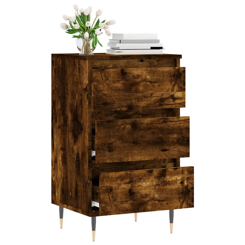 skænk 40x35x70 cm konstrueret træ røget egetræsfarve