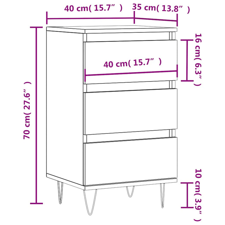 skænk 40x35x70 cm konstrueret træ hvid