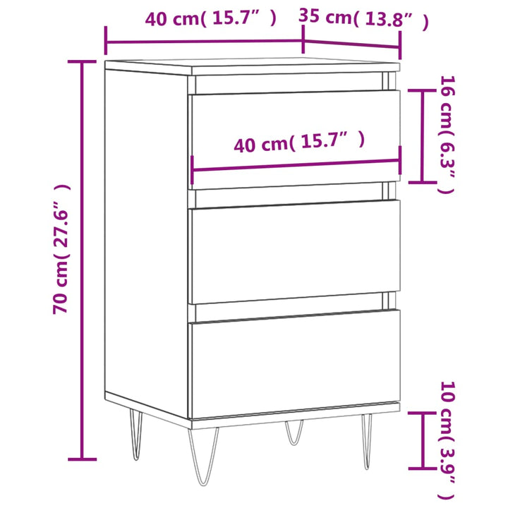skænk 40x35x70 cm konstrueret træ betongrå