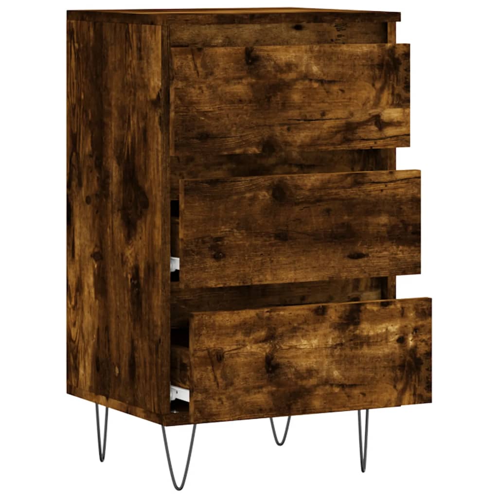skænk 40x35x70 cm konstrueret træ røget egetræsfarve