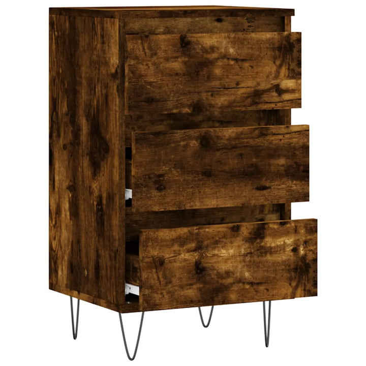 skænk 40x35x70 cm konstrueret træ røget egetræsfarve