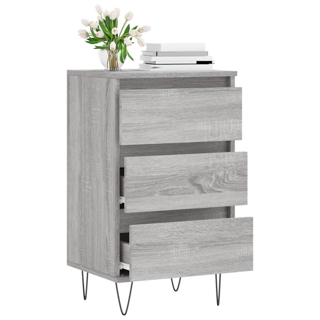 skænk 40x35x70 cm konstrueret træ grå sonoma-eg