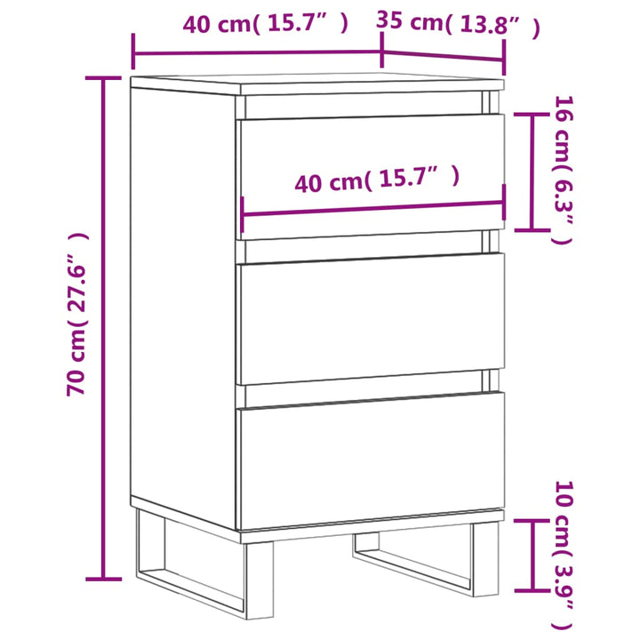 skænk 40x35x70 cm konstrueret træ betongrå