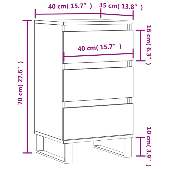 skænk 40x35x70 cm konstrueret træ grå sonoma-eg