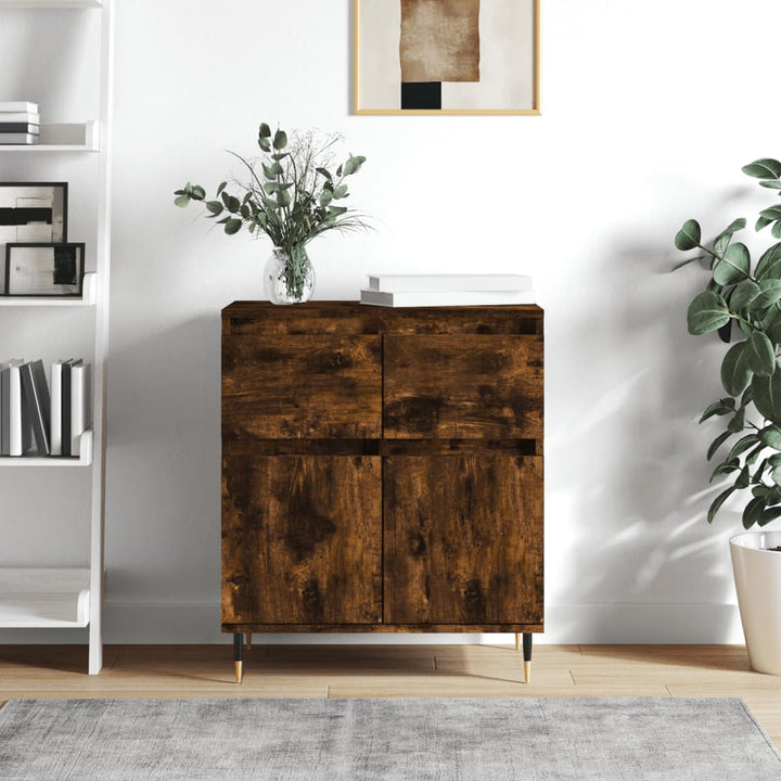 skænk 60x35x70 cm konstrueret træ røget egetræsfarve