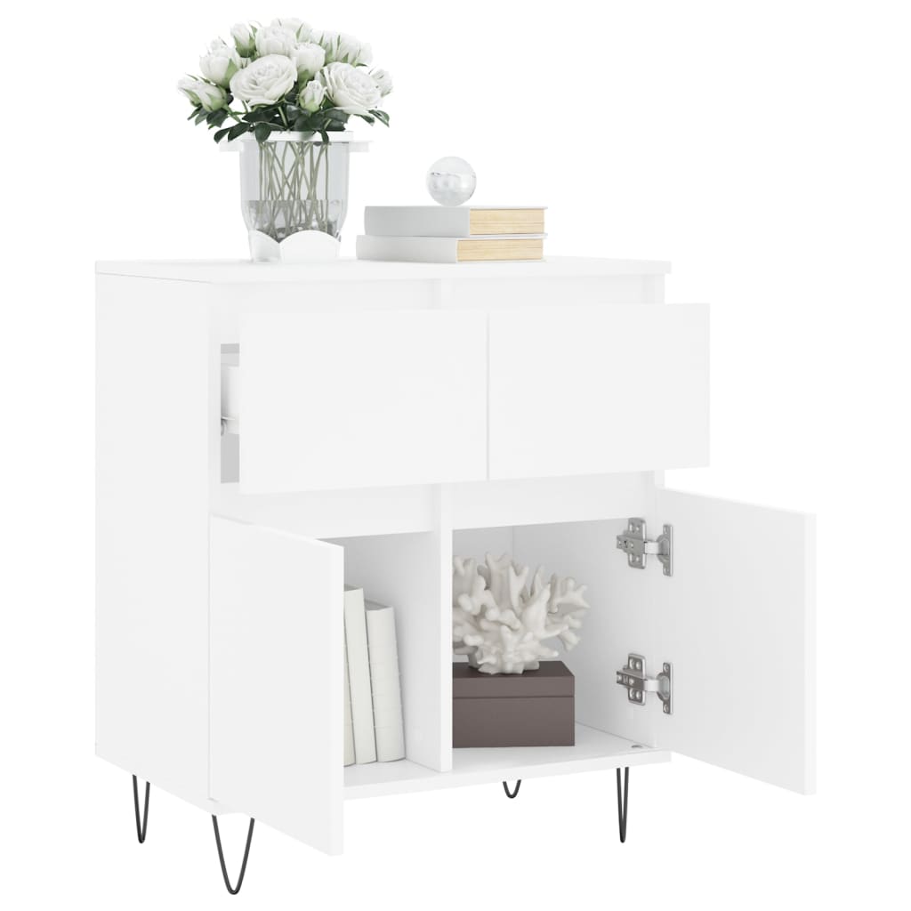 skænk 60x35x70 cm konstrueret træ hvid