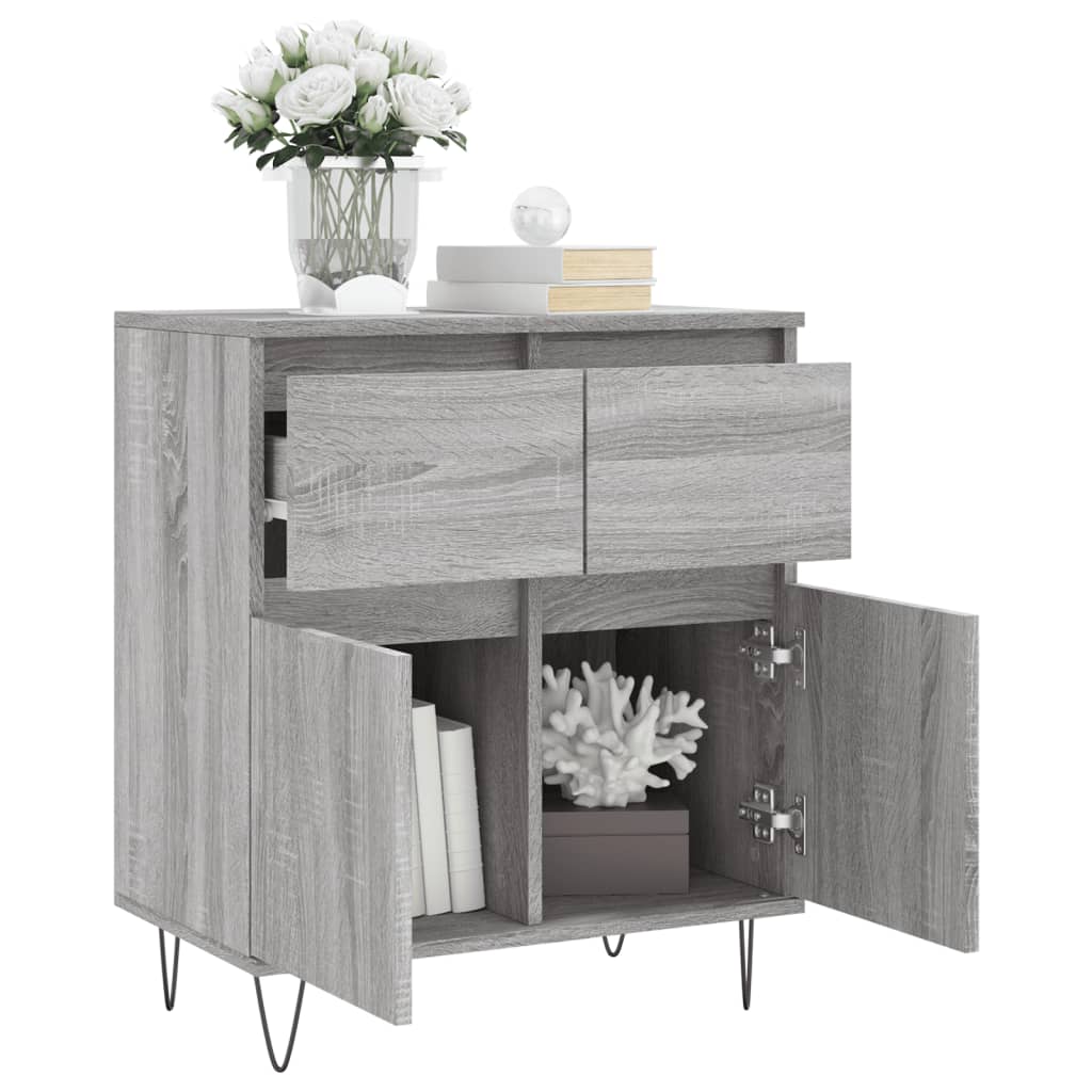 skænk 60x35x70 cm konstrueret træ grå sonoma-eg