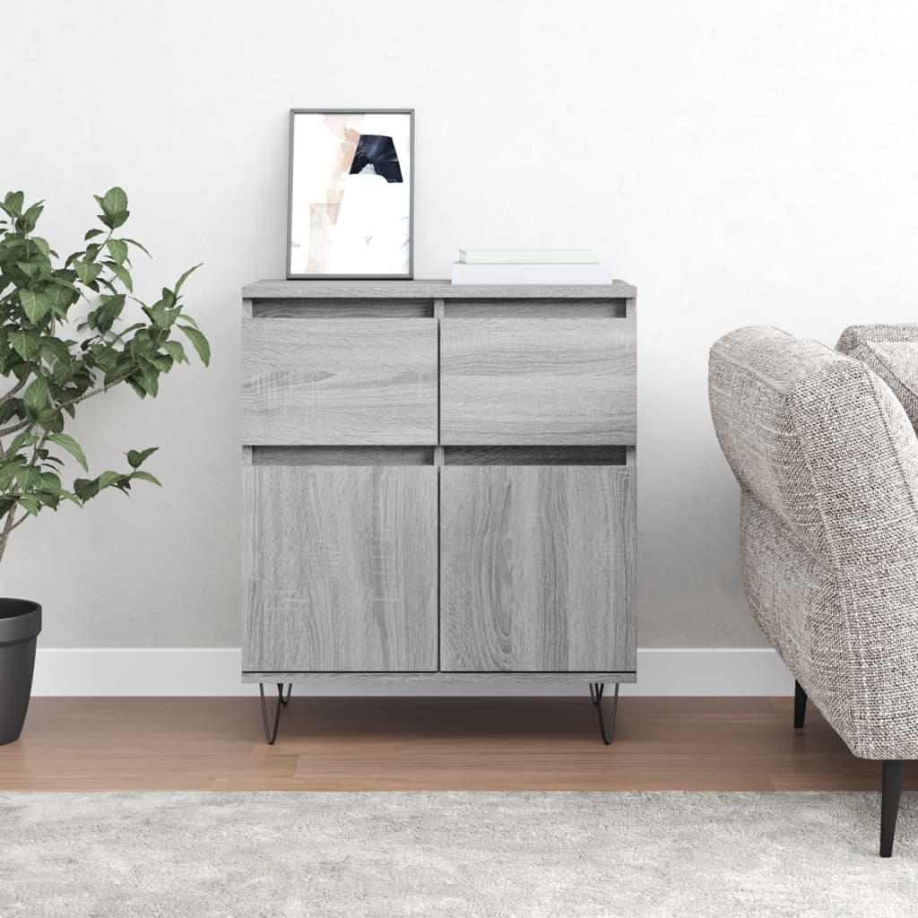 skænk 60x35x70 cm konstrueret træ grå sonoma-eg