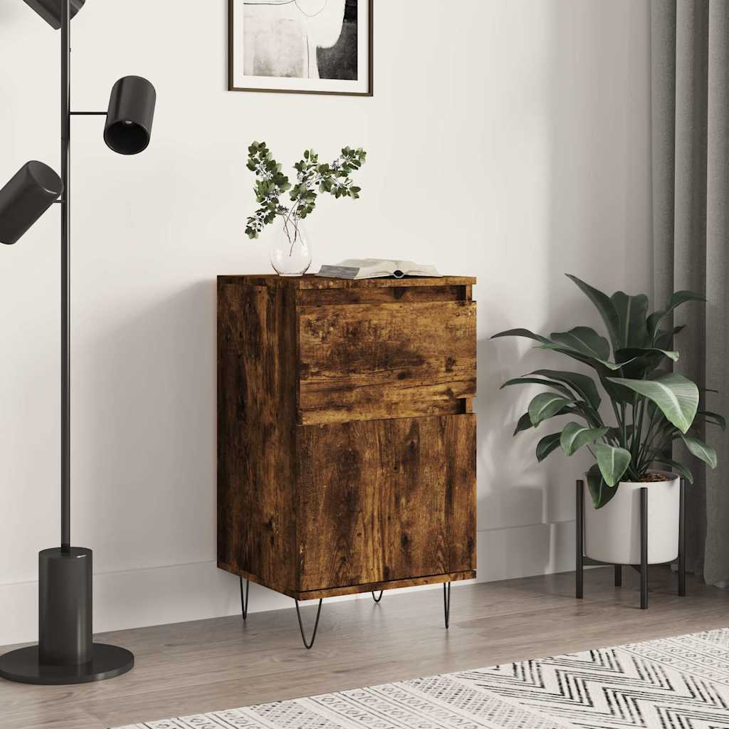 skænk 40x35x70 cm konstrueret træ røget egetræsfarve