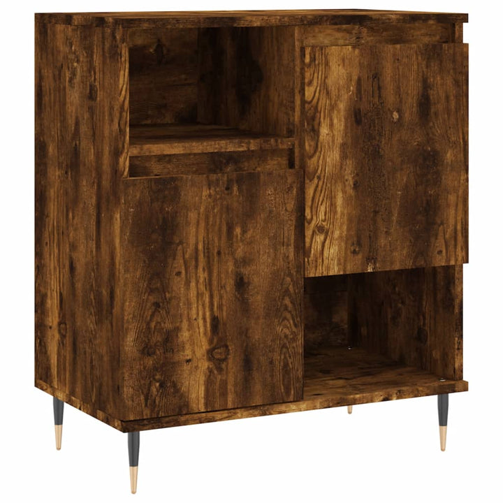 skænk 60x35x70 cm konstrueret træ røget egetræsfarve