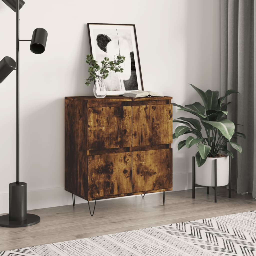 skænk 60x35x70 cm konstrueret træ røget egetræsfarve