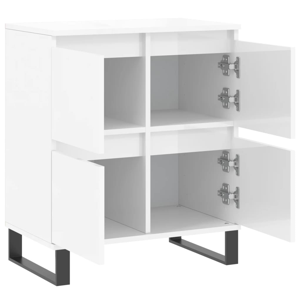skænk 60x35x70 cm konstrueret træ hvid højglans