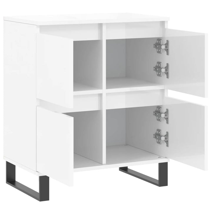skænk 60x35x70 cm konstrueret træ hvid højglans