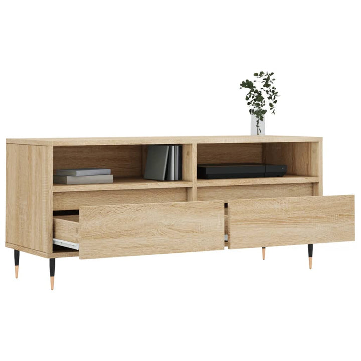 tv-bord 100x34,5x44,5 cm konstrueret træ sonoma-eg