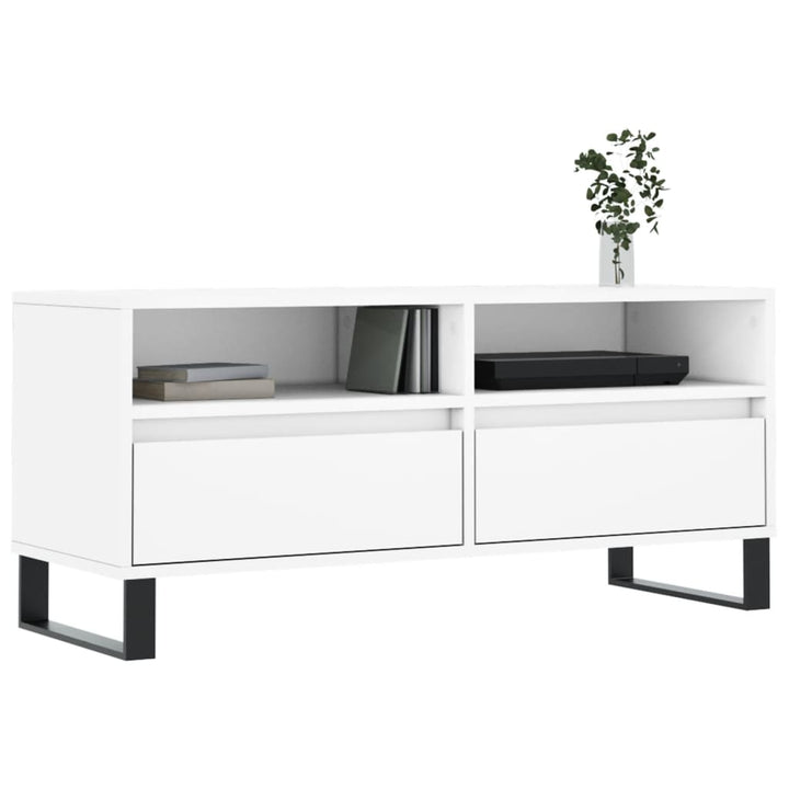 tv-bord 100x34,5x44,5 cm konstrueret træ hvid