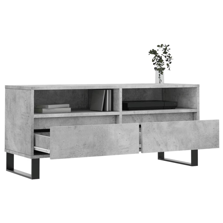 tv-bord 100x34,5x44,5 cm konstrueret træ betongrå