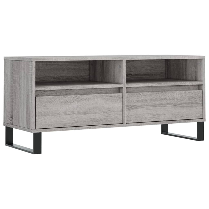 tv-bord 100x34,5x44,5 cm konstrueret træ grå sonoma-eg