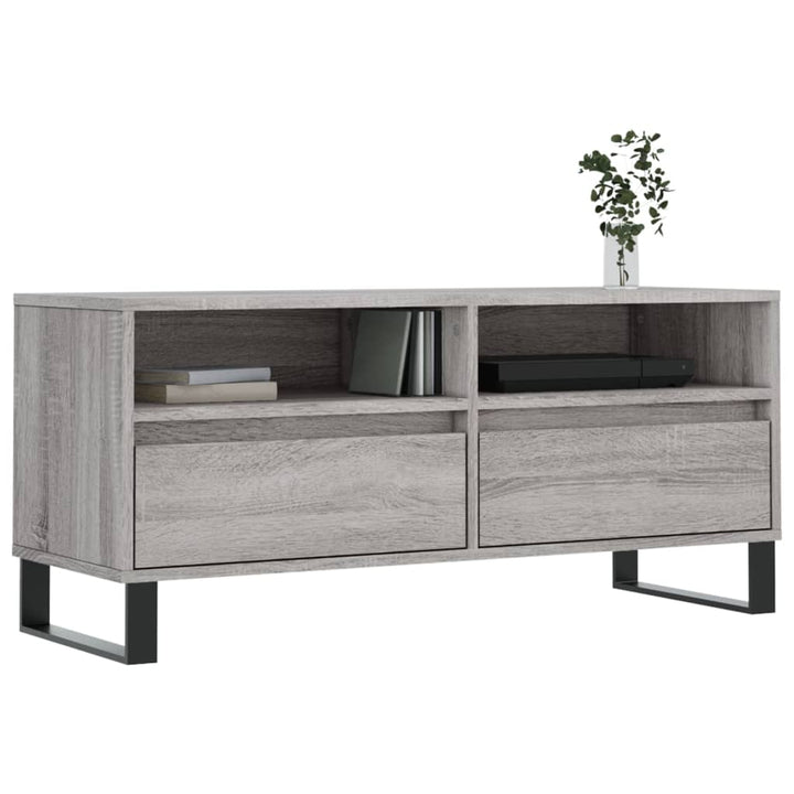 tv-bord 100x34,5x44,5 cm konstrueret træ grå sonoma-eg