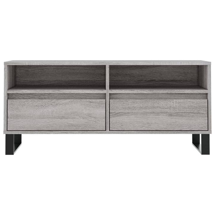 tv-bord 100x34,5x44,5 cm konstrueret træ grå sonoma-eg