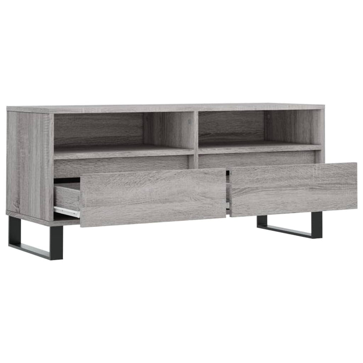 tv-bord 100x34,5x44,5 cm konstrueret træ grå sonoma-eg