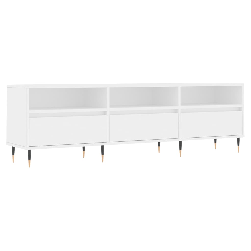 tv-bord 150x30x44,5 cm konstrueret træ hvid