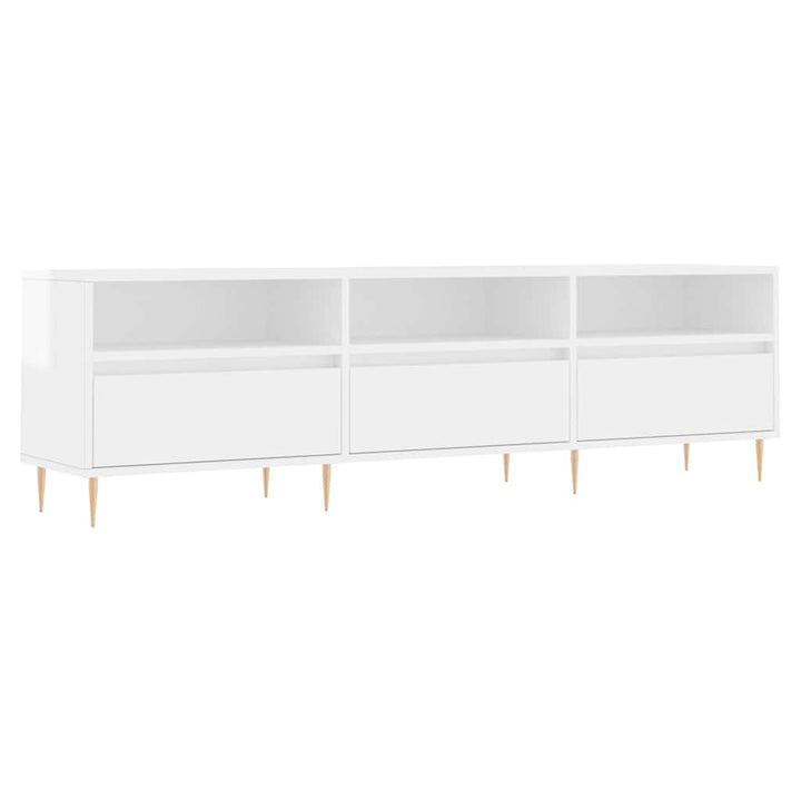 tv-bord 150x30x44,5 cm konstrueret træ hvid højglans