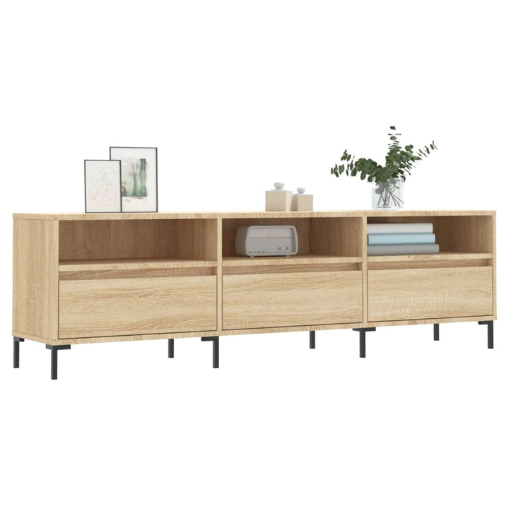tv-bord 150x30x44,5 cm konstrueret træ sonoma-eg