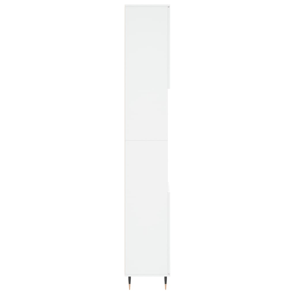 badeværelsesskab 30x30x190 cm konstrueret træ hvid