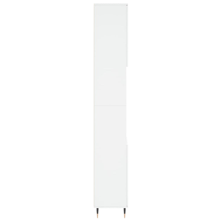 badeværelsesskab 30x30x190 cm konstrueret træ hvid