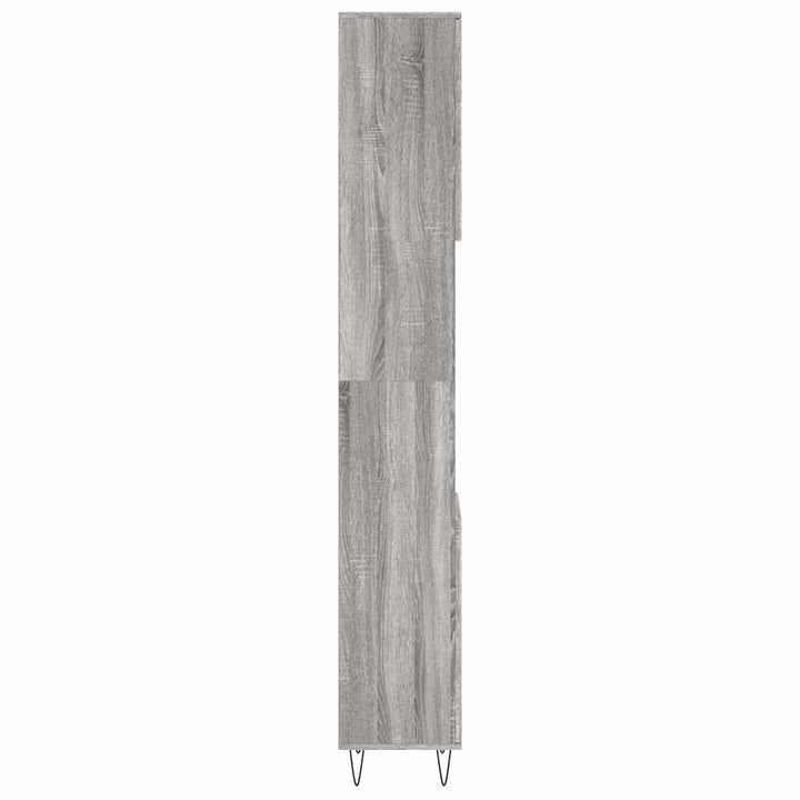 badeværelsesskab 30x30x190 cm konstrueret træ grå sonoma-eg