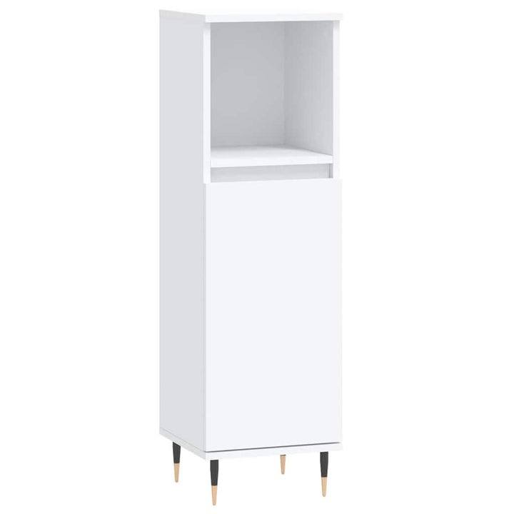 badeværelsesskab 30x30x100 cm konstrueret træ hvid