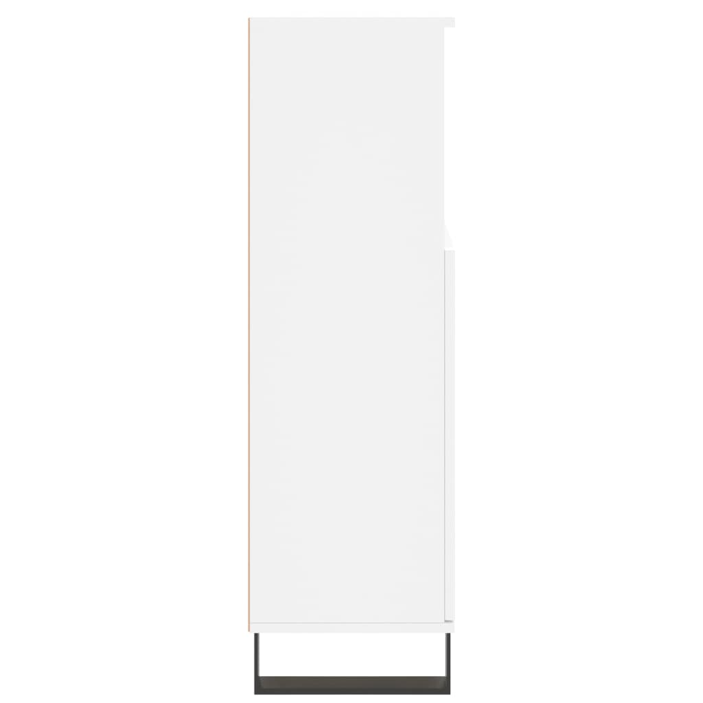 badeværelsesskab 30x30x100 cm konstrueret træ hvid