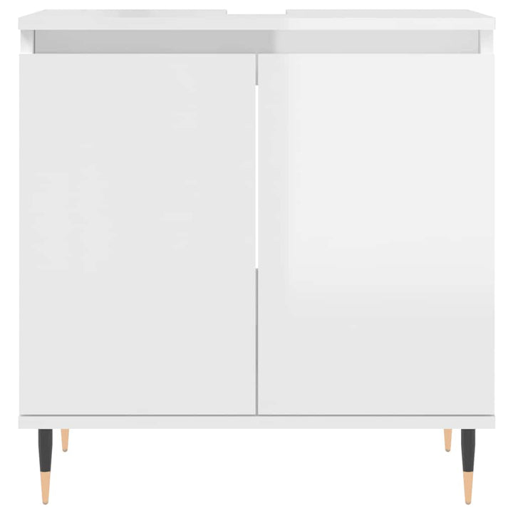 badeværelsesskab 58x33x60 cm konstrueret træ hvid højglans
