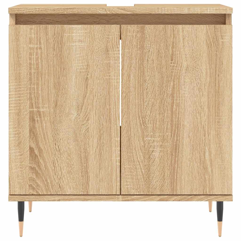 badeværelsesskab 58x33x60 cm konstrueret træ sonoma-eg