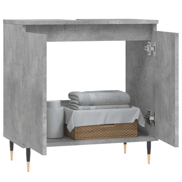 badeværelsesskab 58x33x60 cm konstrueret træ betongrå