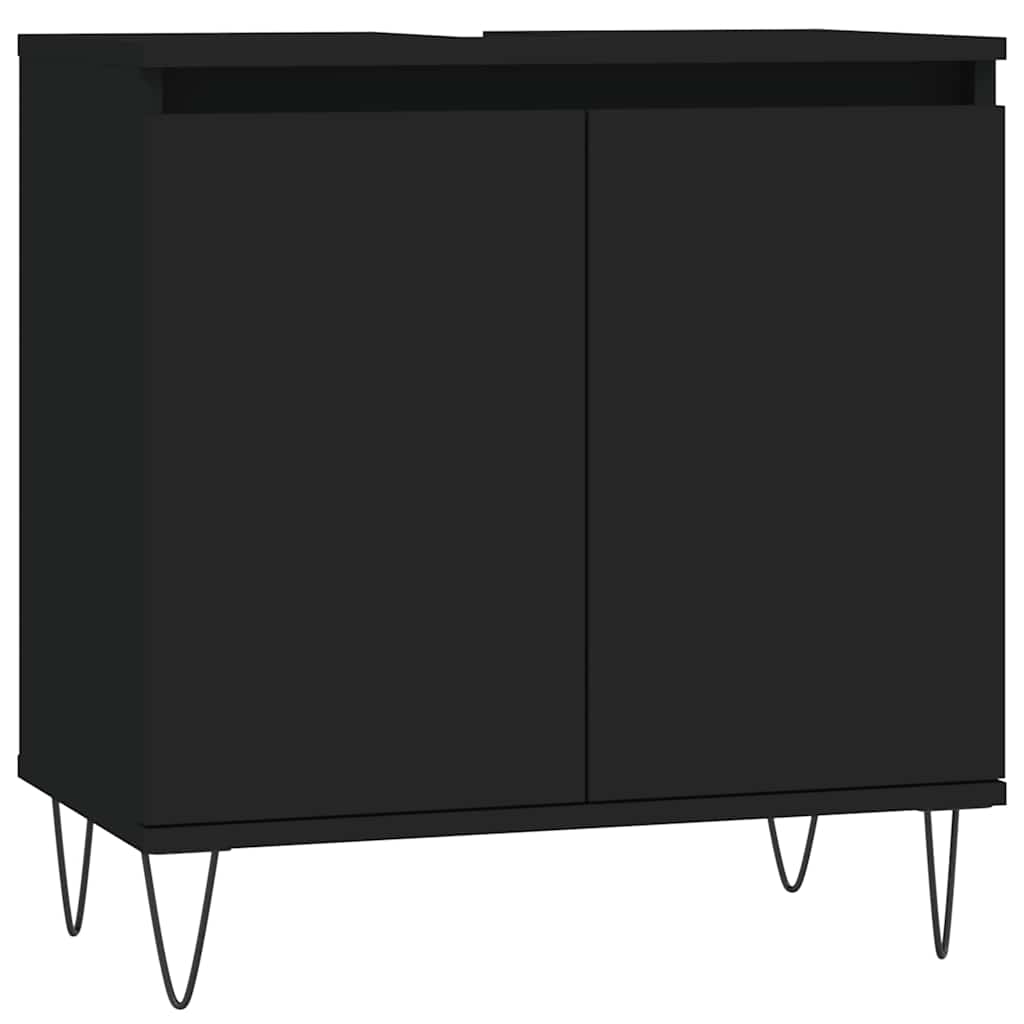 badeværelsesskab 58x33x60 cm konstrueret træ sort
