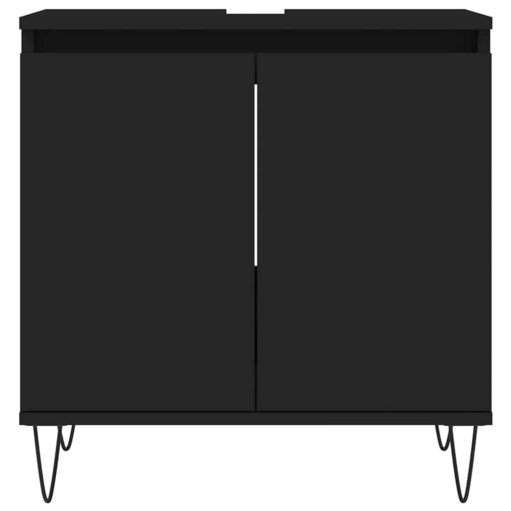 badeværelsesskab 58x33x60 cm konstrueret træ sort