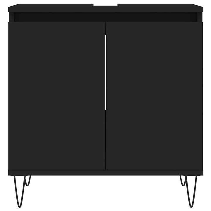 badeværelsesskab 58x33x60 cm konstrueret træ sort