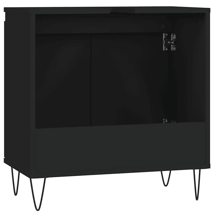 badeværelsesskab 58x33x60 cm konstrueret træ sort