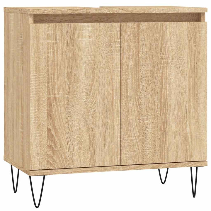 badeværelsesskab 58x33x60 cm konstrueret træ sonoma-eg