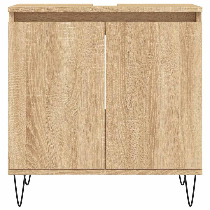 badeværelsesskab 58x33x60 cm konstrueret træ sonoma-eg