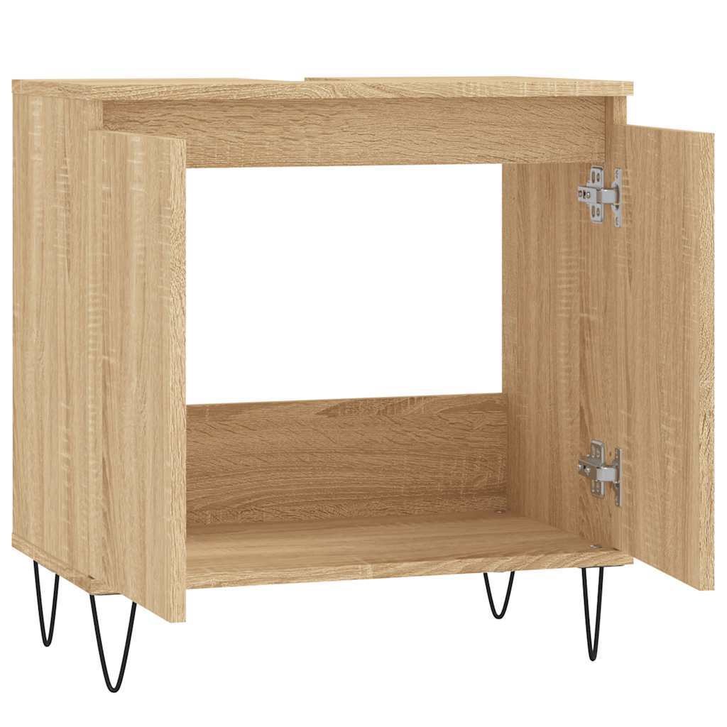 badeværelsesskab 58x33x60 cm konstrueret træ sonoma-eg