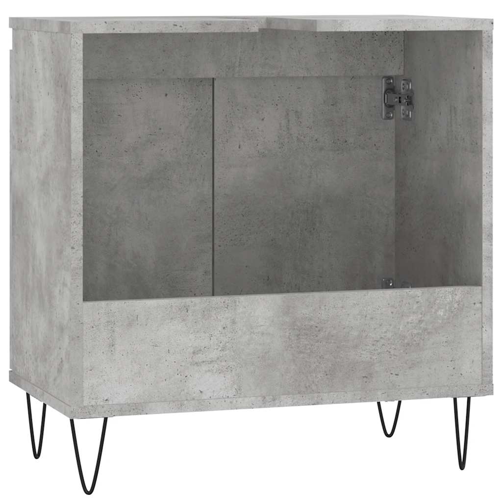 badeværelsesskab 58x33x60 cm konstrueret træ betongrå