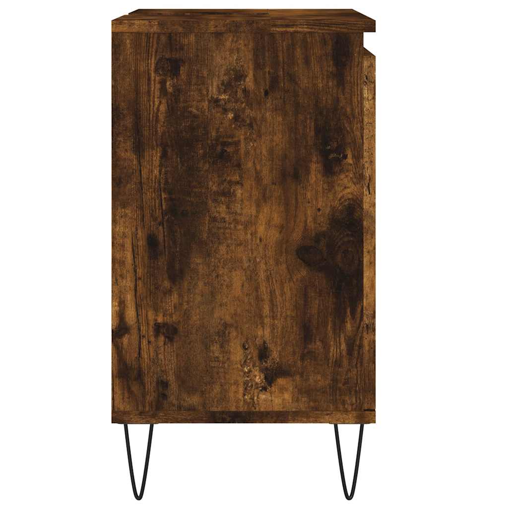 badeværelsesskab 58x33x60 cm konstrueret træ røget egetræsfarve