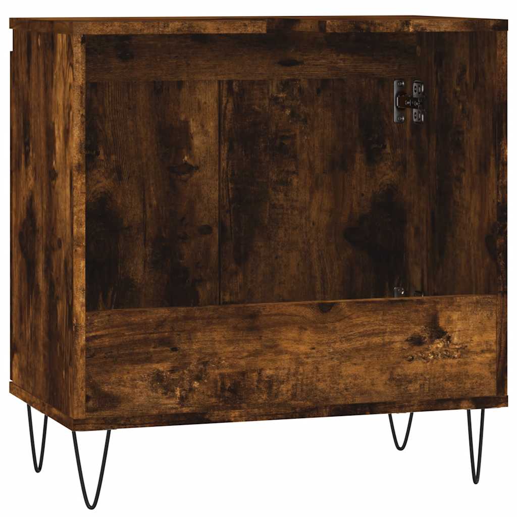 badeværelsesskab 58x33x60 cm konstrueret træ røget egetræsfarve