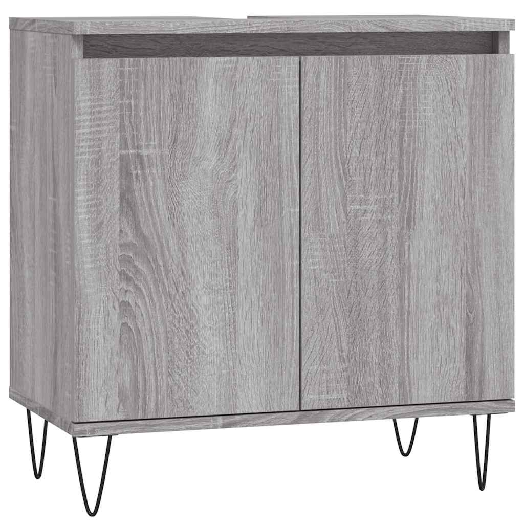 badeværelsesskab 58x33x60 cm konstrueret træ grå sonoma-eg