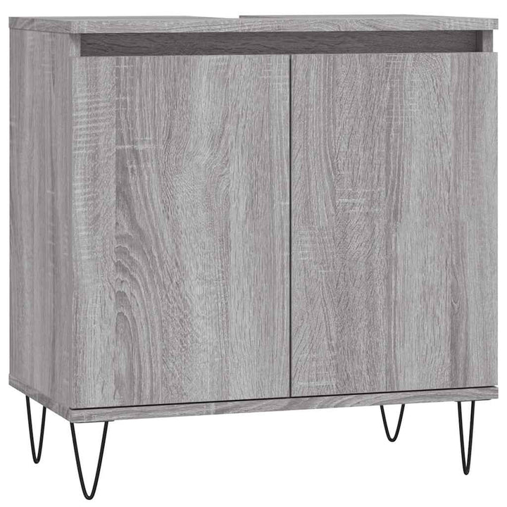 badeværelsesskab 58x33x60 cm konstrueret træ grå sonoma-eg