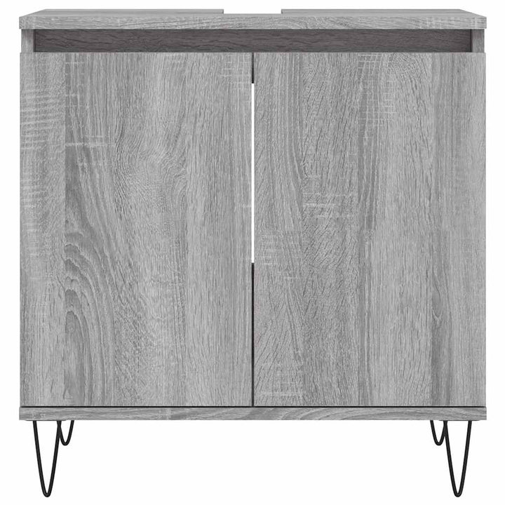 badeværelsesskab 58x33x60 cm konstrueret træ grå sonoma-eg
